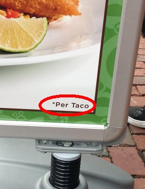 each taco