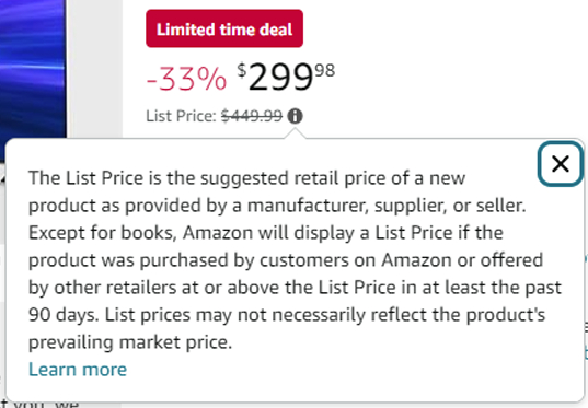 List price defined