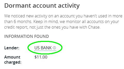 dormant account activity