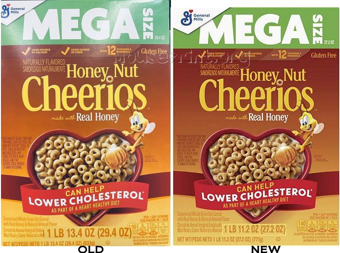 Honey Nut Cheerios downsized