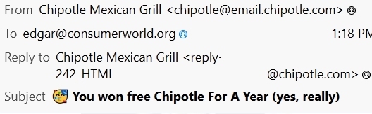 Chipotle email heaader