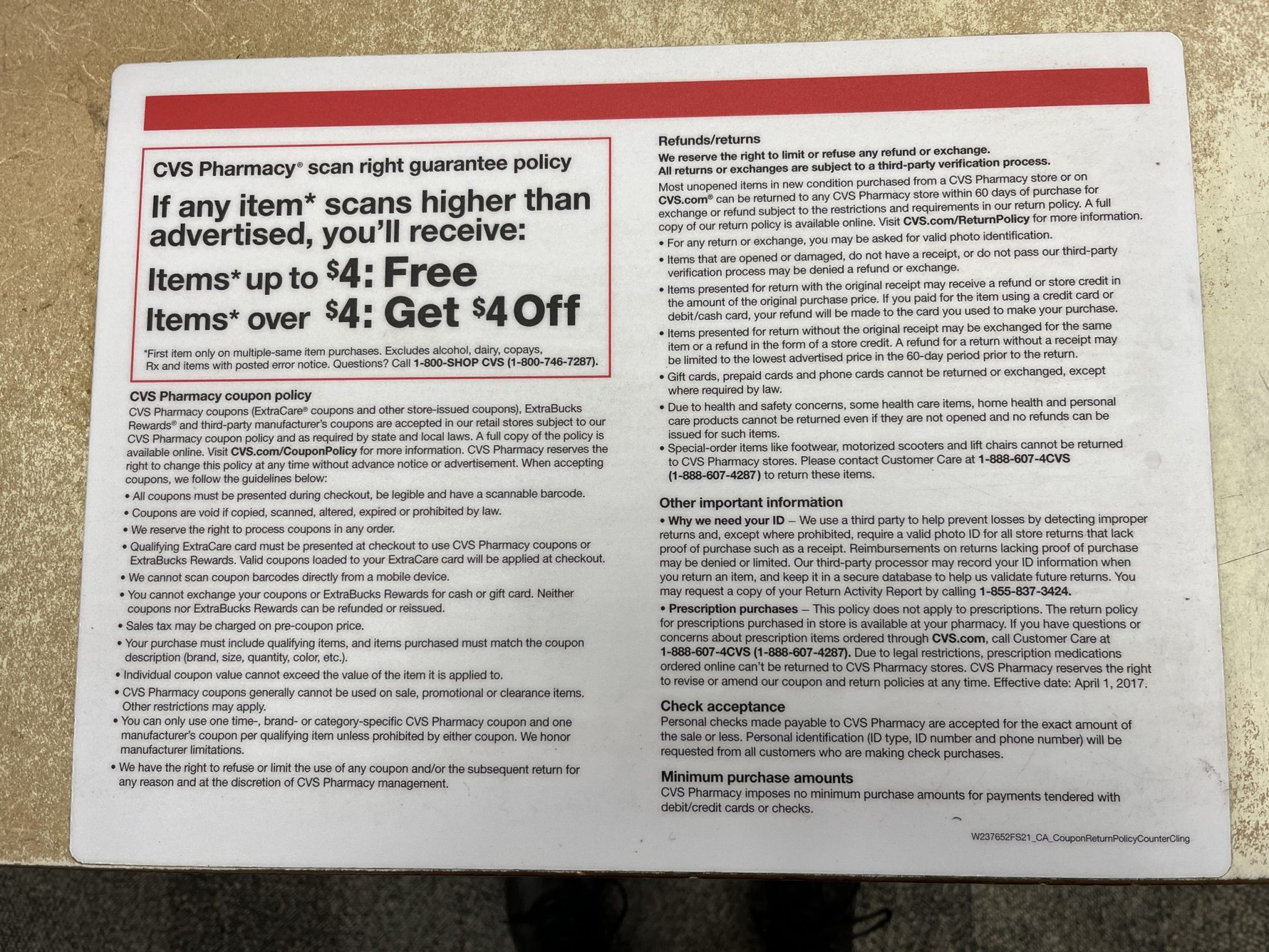 Does CVS Have a New “Scan Right Guarantee?” – Mouse Print*