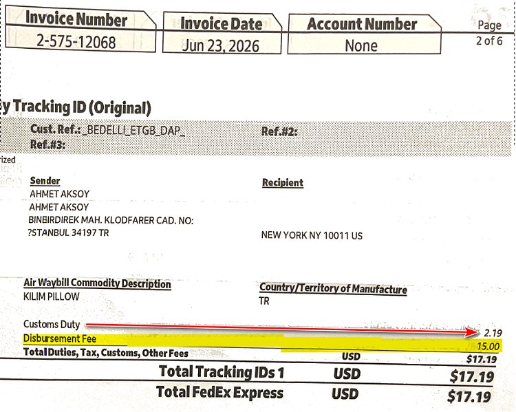 FedEx tariff bill