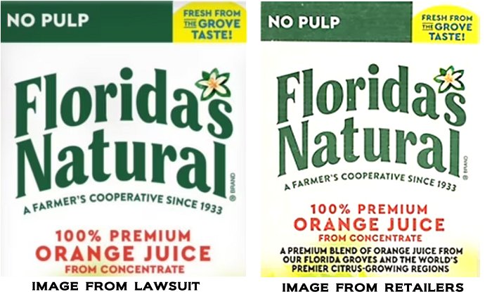 Florida's natural front labels