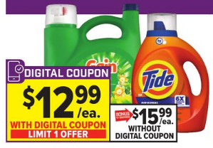 Giant digital coupon for Tide