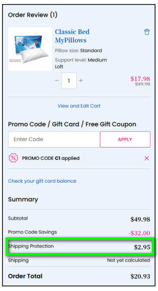 junk fee added