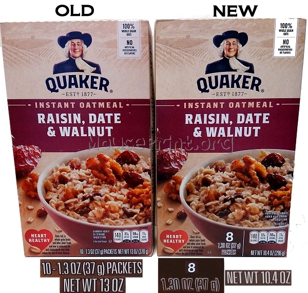 Quaker Raisin Oatmeal packets