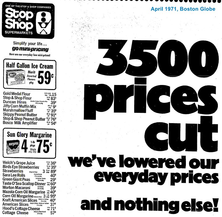 Stop & Shop prices 1971