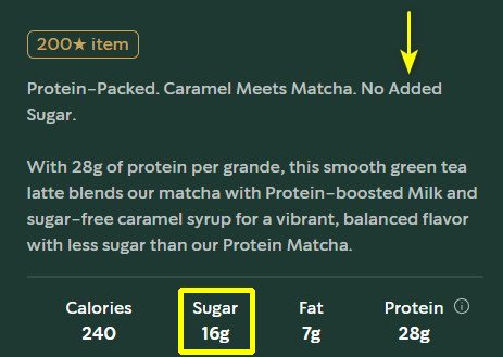 "no added sugar"