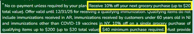 Star Market vaccine fine print